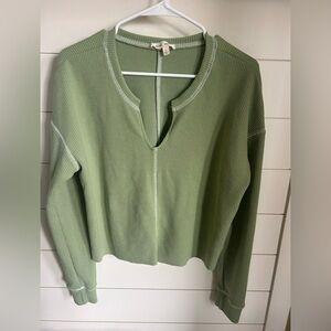 Moda Green Ribbed Knit Top